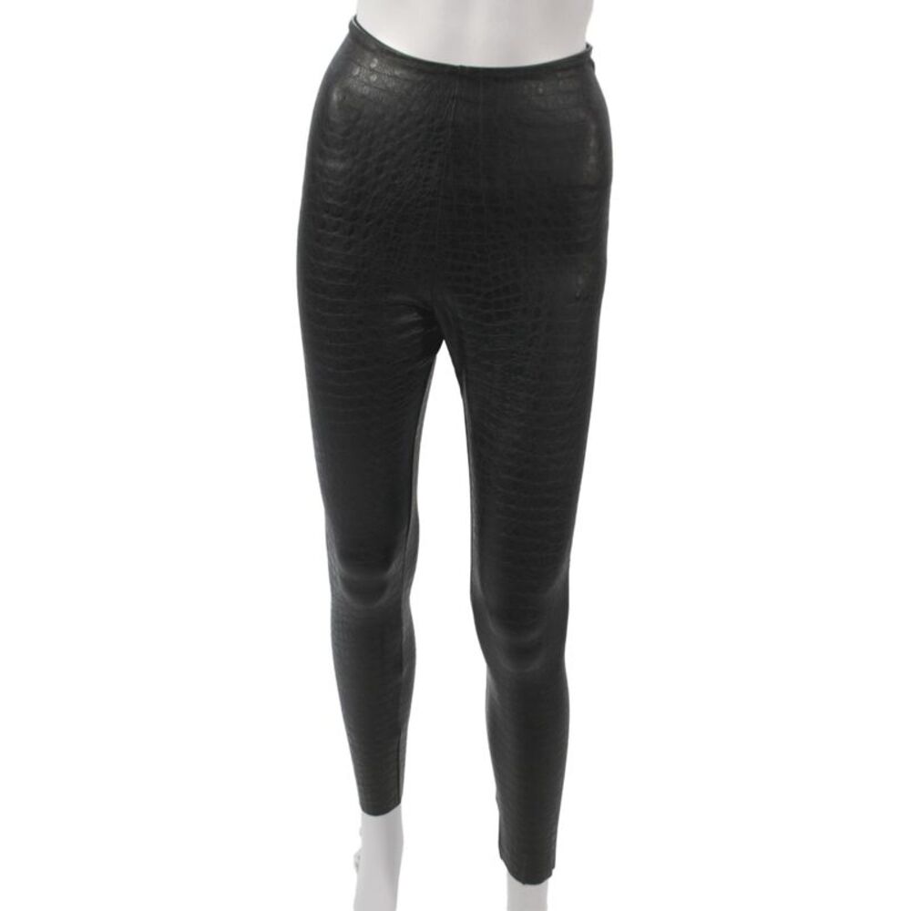 Commando Womens Ankle Animal Print Black 65% Polyurethane Leggings Size M